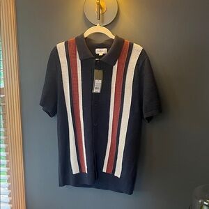 Goodfellow & Co Navy, White, and Red Striped Shirt